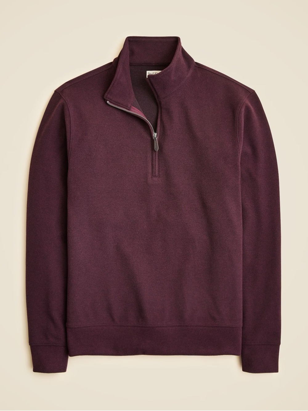 J. CREW Seaboard soft-knit quarter-zip‎ pullover in Berry Size L NWT $110 CO174